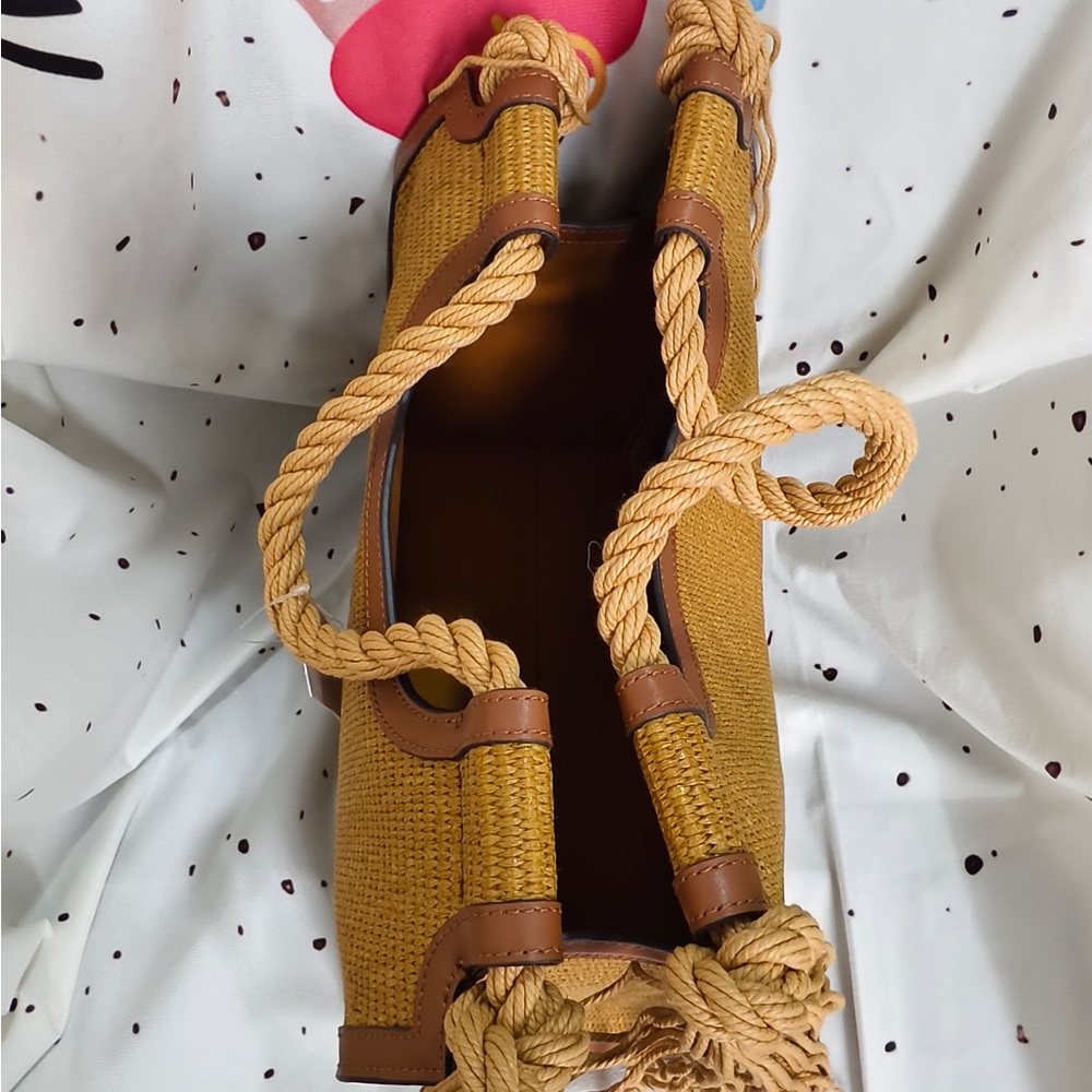 Marni Mustard Woven Tote with Braided Fringe - Picture 13 of 13